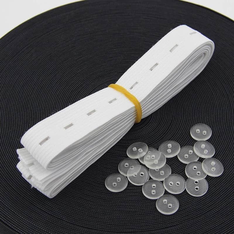 Bande élastique tricotée boutonnée